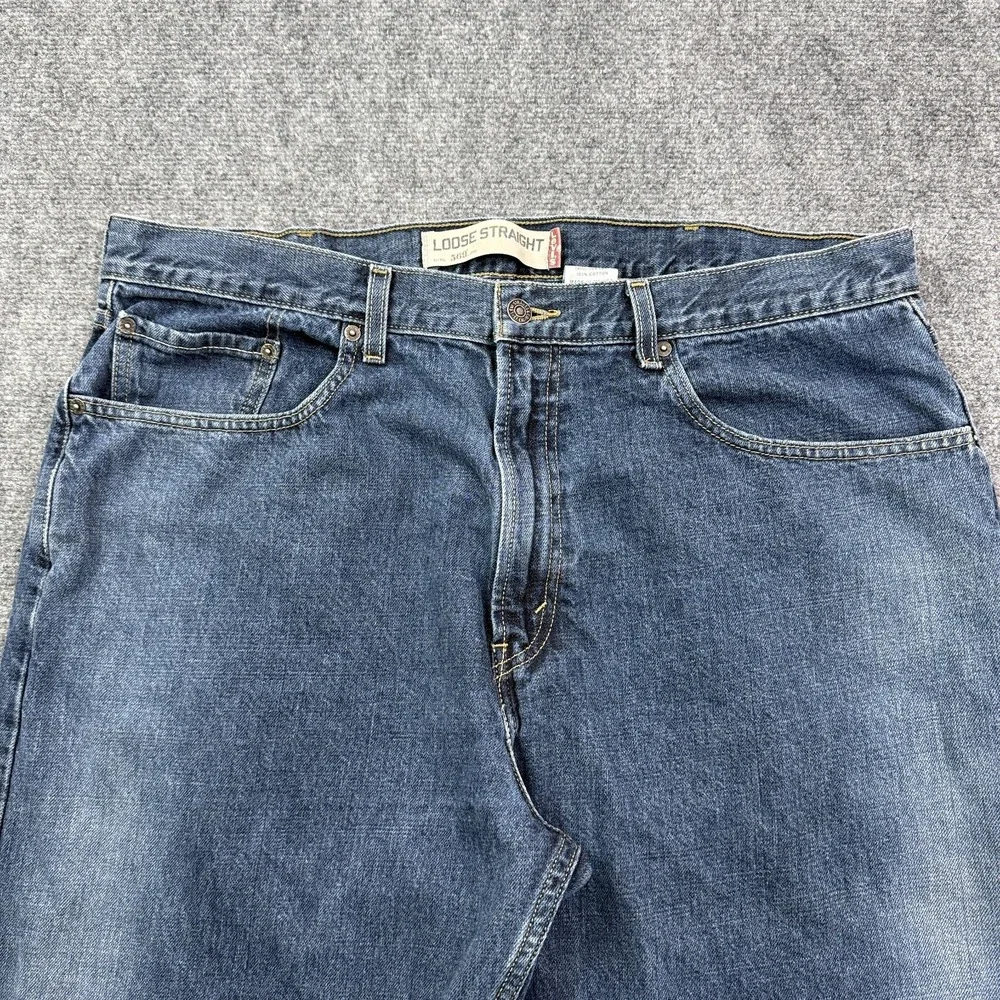 Vintage Levis 569 Mens Loose Straight Jeans 38x30 Blue Medium Wash Y2K Denim